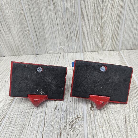 Vintage Cast Iron Rocking Horse Stocking Holders Set Christmas Decor Pair - Picture 8 of 8